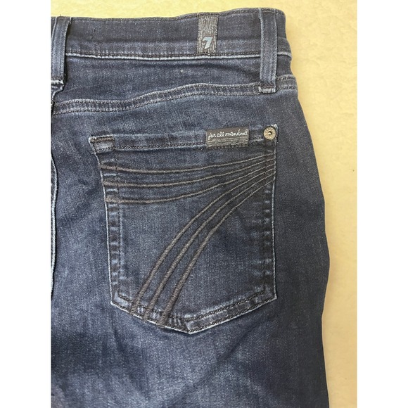 7 For All Mankind Jeans Womens 28 Blue Dojo Flare Leg Dark Wash Stretch Denim - Picture 9 of 11
